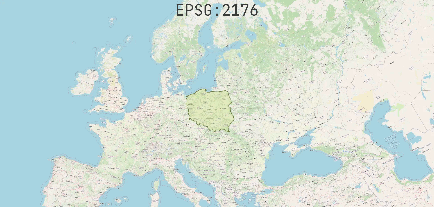 Map of Poland EPSG 3857